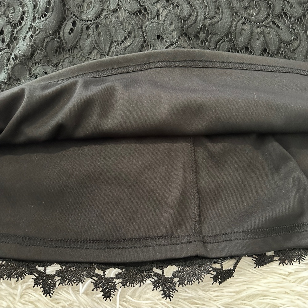 Francesca’s Black Lace Sleeveless Fit & Flare Dress Mini Dress Size Large - Picture 13 of 14